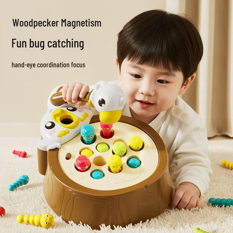 OUSAQI Magnetic Woodpecker Bug Catching Game