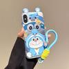 KEYSION Cute Ear Cartoon Case for iPhone XS Max X XS with Lanyard Soft Silicone+PC Shockproof Phone Back Cover for iPhone XR