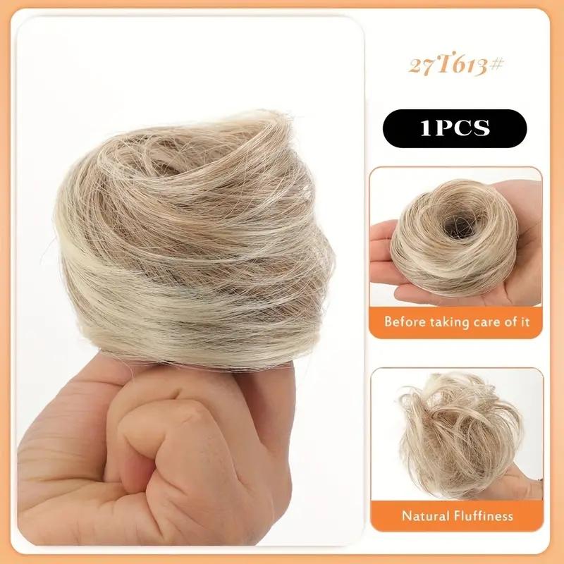 Straight Hair Loop Natural and Comfortable Hair Bun High Temperature Resistant Fiber Wig Easy To Wear Suitable Wig Accessories for All Girls KTB