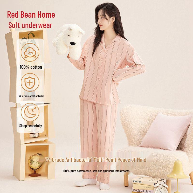 

Hodo Home Women s Autumn Pajama Set: Moisture-Wicking 100% Cotton Long Sleeve Top & Pants with Antibacterial Properties. Small