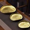 Koperen Koffiekopje Schaal met Bloemvormige Textuur van Lotusblad, Retro Theekopje Schotel Huis Kaas Voedselbord, Snack Schijf Tafel Decoratie