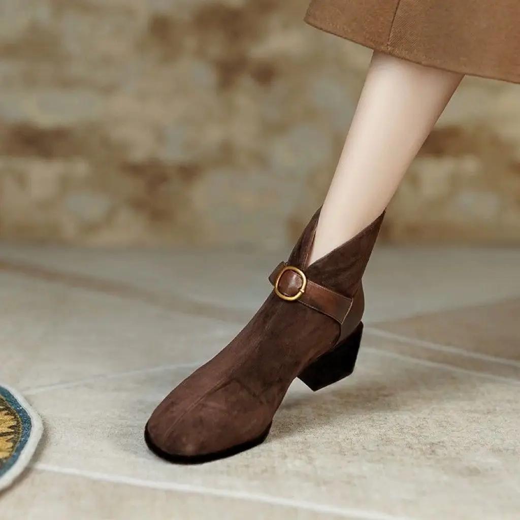 Winter 2024 Autumn Ankle Boots for Women New In Booties Large Size Warm Designer Luxury Hot Trend Footwear Y2k Woman Short Shoes