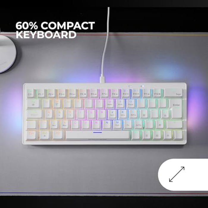 Clavier Mécanique - MARS GAMING - MKMINIPRO - Ultra-Compact 60% - Éclairage RGB Chroma - Hot-Swappable