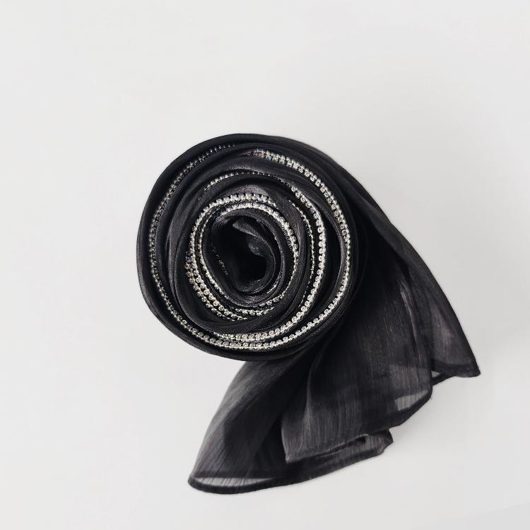 

New Glitter Chiffon Silk Hijab Scarf For Woman Muslim Hijabs Scarf Fasion Shinny Headscarf High-quality Wrinkle Scarves 180*70cm