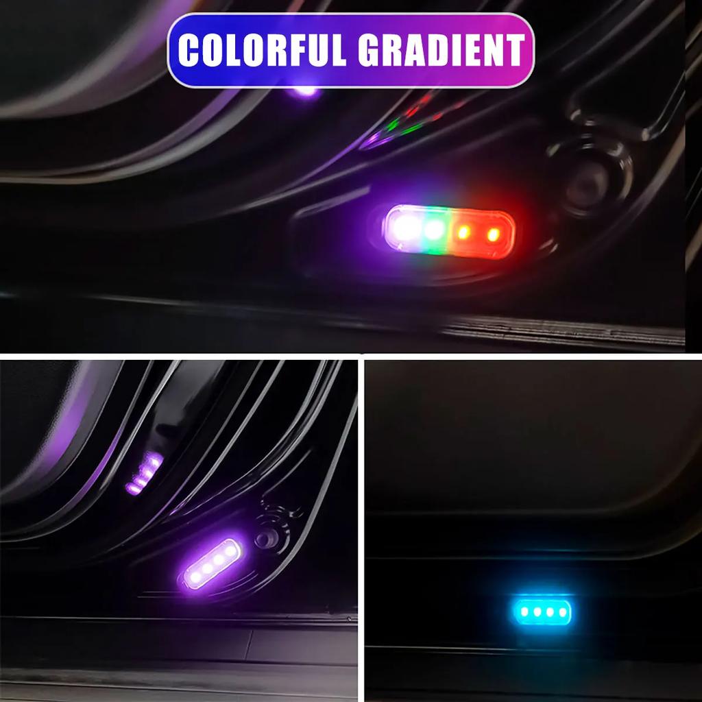 Door Welcome Light/interior Ambient Light Car Door Lighting, Wiring Free Ambient Light Door Opening Warning Sensor Welcome Light