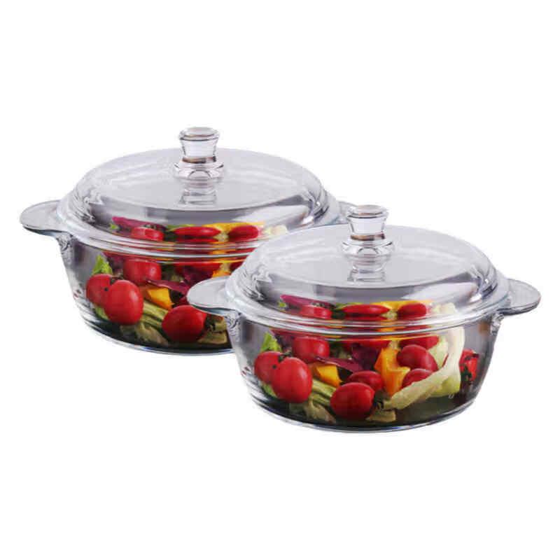 Flavinmci Heat-resistant Glass Bowl with Handle