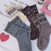 Women's Retro Fair Isle Mid-Calf Slouch Socks: Warm Ethnic Style for Autumn & Winter