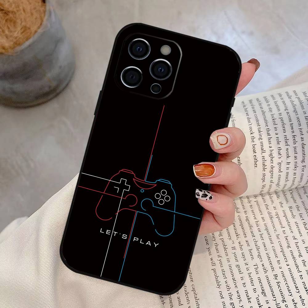 Game Controller Graphic-s Phone Case For iPhone 17, 16,15,14,13,12,11 Plus,Pro Max, Others Soft Black Cover