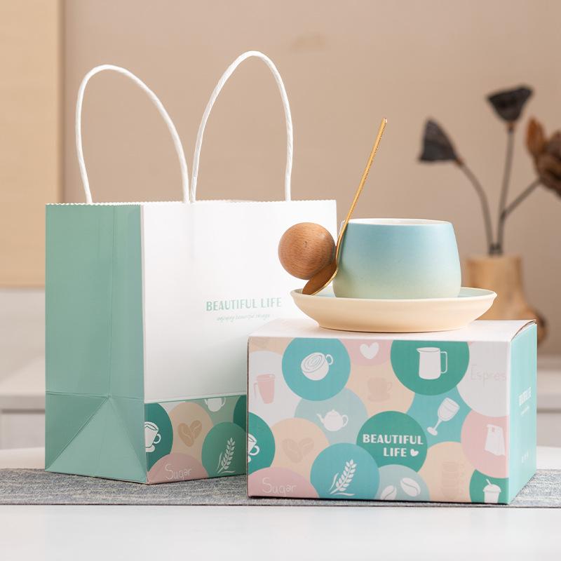 High-end Coffee Cup Set, High-end Afternoon Tea, Latte Flower Cup, Women's Exquisite High-value Light Luxury Couple Cup, Breakfast Cup