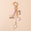 Garden Ballet Keychain Lightweight Flower Butterfly Key Ring Ladybug Enamel Keychain  Beaded Bag Charm For Backpack