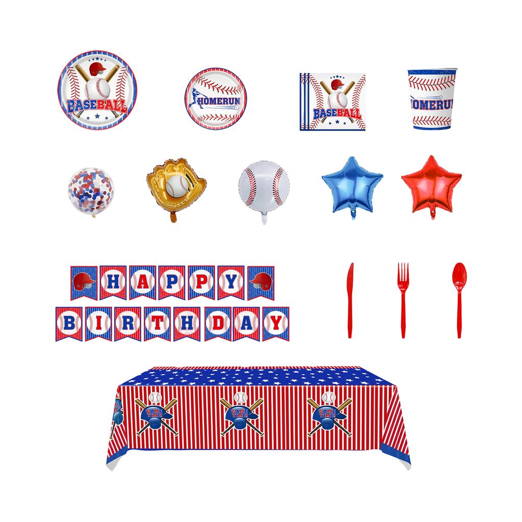 Sports Ball Baseball,themed Party Decorations Birthday Party Paper Plates Paper Cups Banner Decorations