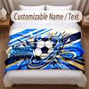 Soccer Theme Soft Blanket Personalized Custom Name Text Print Warm Blanket Home Sofa Bedroom Decor