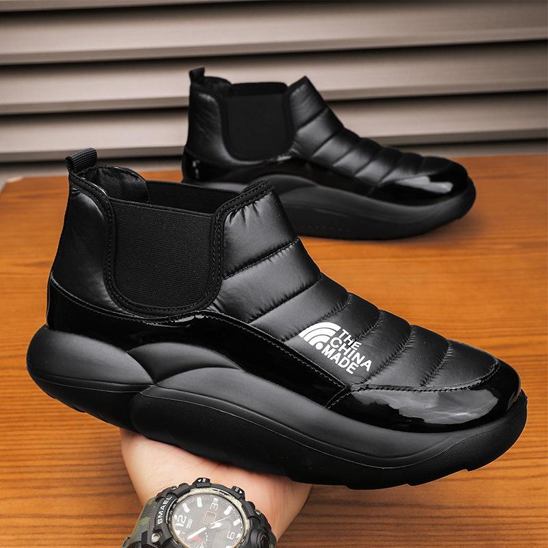 Fashion Fashion Waterproof Snow Boots Hombre Thick Bottom Warm Plush Fur Ankle Boots Mens Botines Men Boots 2024 Winter Cotton Shoes