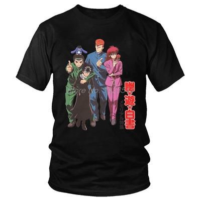 Hakusho Yu 25. Jubiläum T-Shirts Herren Neuheit T-Shirt Kurzarm Yusuke Kurama Hiei T-Shirt Baumwoll-Tees Harajuku Streetwear
