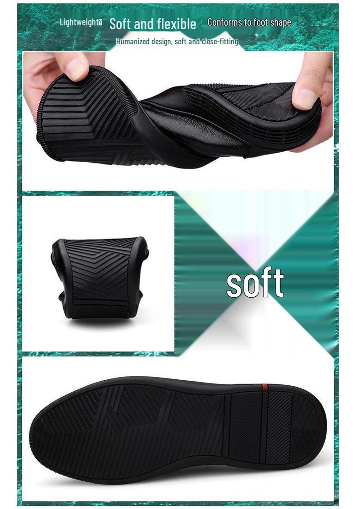 Men's Summer Breathable Cowhide Slip-On Shoes