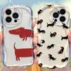 Trendy Simple Dachshund Puppy Case for iPhone 17 16 E 15 14 13 12 Mini 11 Pro Max 8 7 Plus Soft Silicone Washable Covers Funda