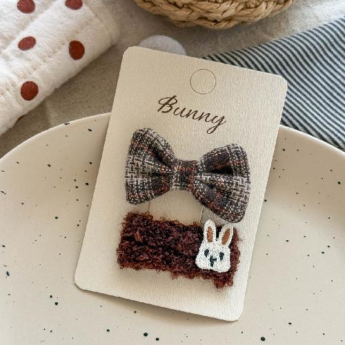 Autumn and Winter Lace Embroidery Bow Children's Hairpin Cute Girl Hair Ring Head Rope Girl Headdress Hair Accessories