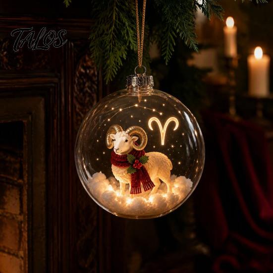 Unique Christmas Tree Ornaments Zodiac Ornament, Twelve Sign Hanging Decoration, 2D Acrylic Decorative Animal Horoscope Pendant for Xmas Tree, Holiday