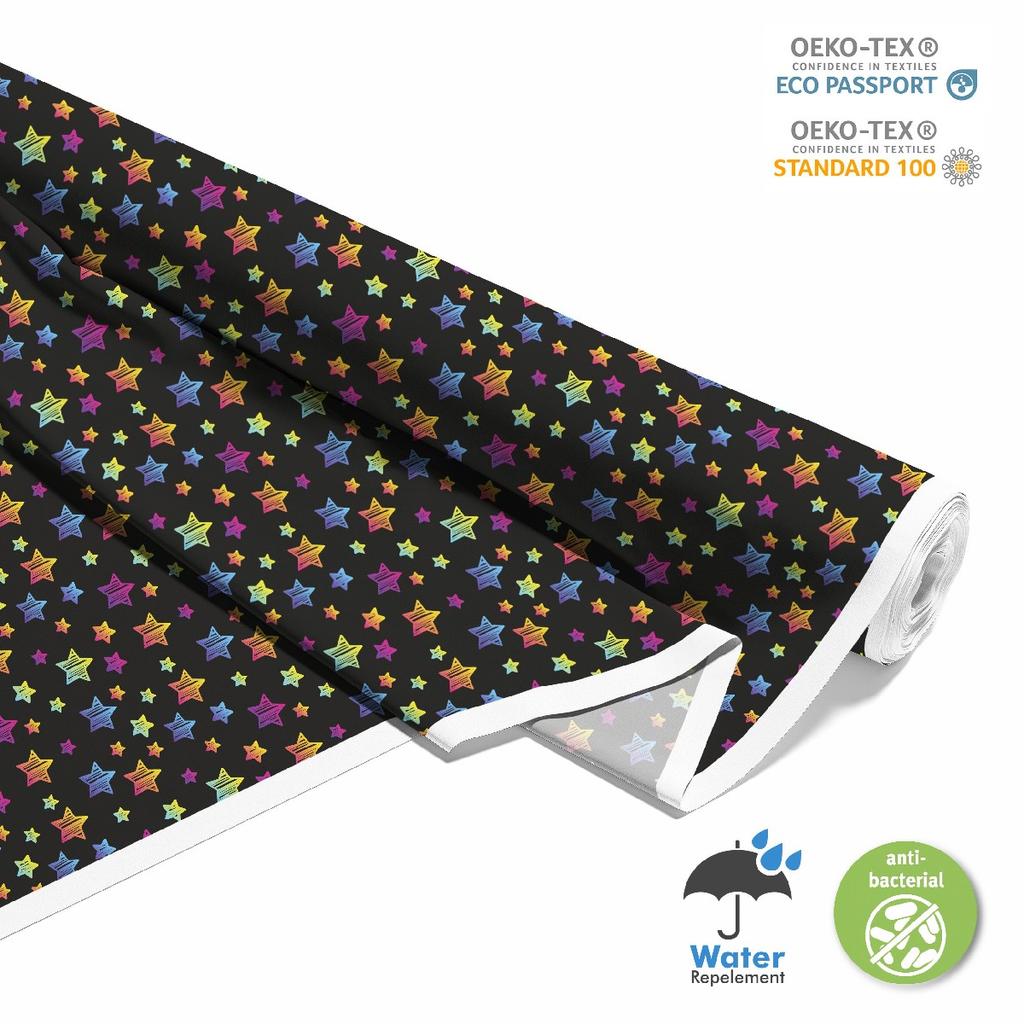 Outdoor Dekostoffe Oxford - Motiv Bunte Sterne I Dx232