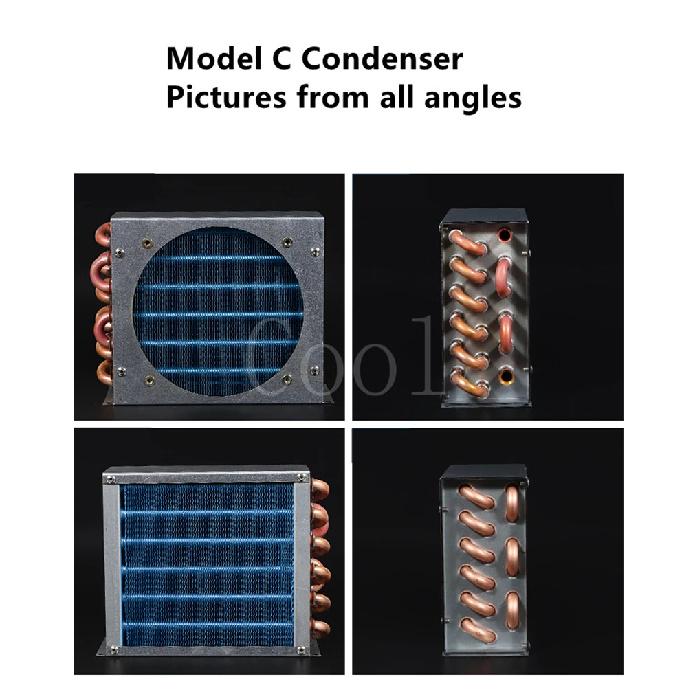 Refrigerator condenser radiator with fan small air-cooled cooling universal copper tube fin-type freezer radiator 120*120 fan