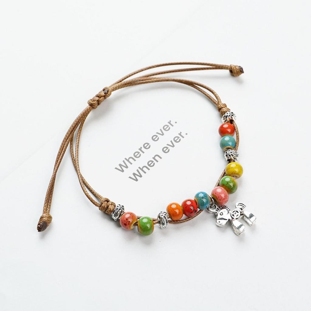 Ceramic beaded bracelet small fresh ancient style national style simple bracelet summer