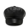 8 Panels Newsboy Caps for Women PU Leather Cabbie Painter Hat Gatsby Ivy Beret Cap Solid Simple Fashiomn Pu Beret for Fall Winter