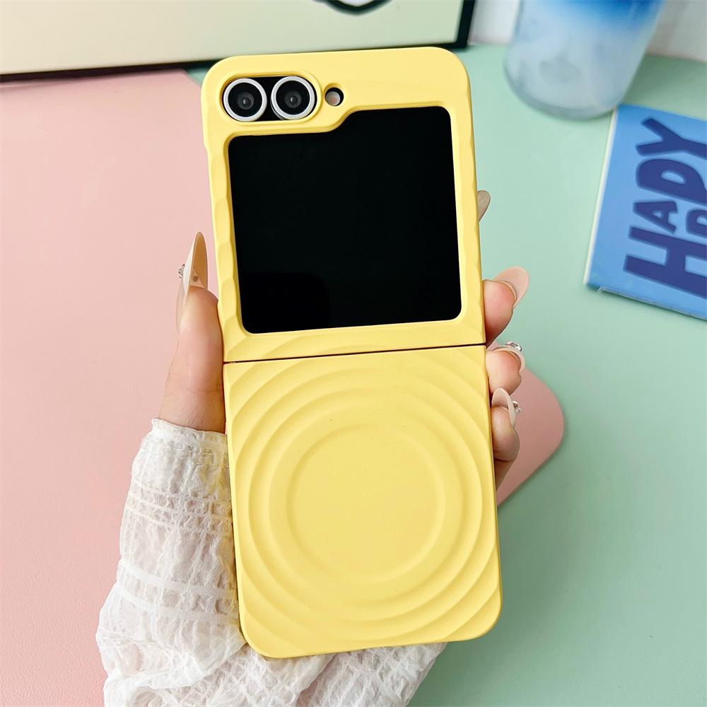 Wave Pattern Phone Case For Samsung Galaxy Z Flip 5 6 5G MagSafe Magnetic PC Shell Flip5 Flip6 Protective Back Cover