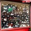 Weihnachtsfensteraufkleber Blauer Elch Statische Aufkleber Schneemann Schneeflocke Wandaufkleber Abziehbilder Frohe Weihnachten Feiertagsparty Aufkleber