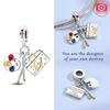 Authentic copper Colored Zircon Stone Hot Air Balloon Pendant Volleyball Slippers Bead Charms Compatible With Bracelets Diy Jewellery Gift Making