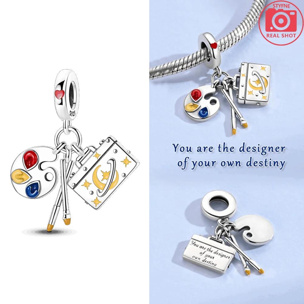 Authentic copper Colored Zircon Stone Hot Air Balloon Pendant Volleyball Slippers Bead Charms Compatible With Bracelets Diy Jewellery Gift Making