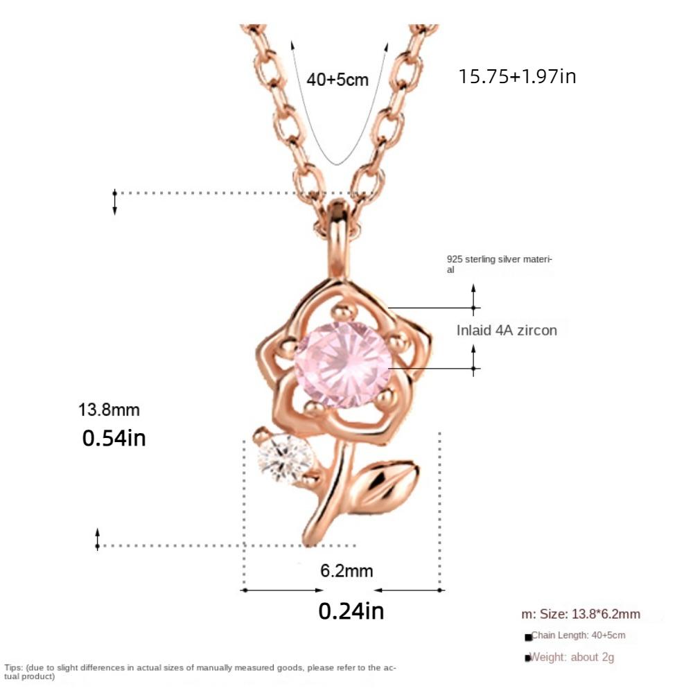 Exquisite 3D Flower Choker Romantic Clavicle Chain Sweet Pink Rose Necklace Couple