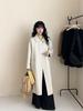 Korean Style Peter Pan Collar Over-the-Knee Wool Coat - Autumn/Winter Loose Fit for Women