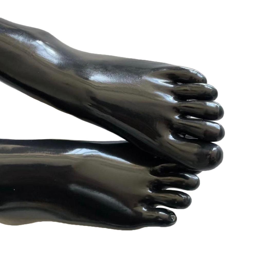 Mid-Calf Latex Five-Finger Socks - 3D Design, Perfect for Matching Sexy Latex Outfits