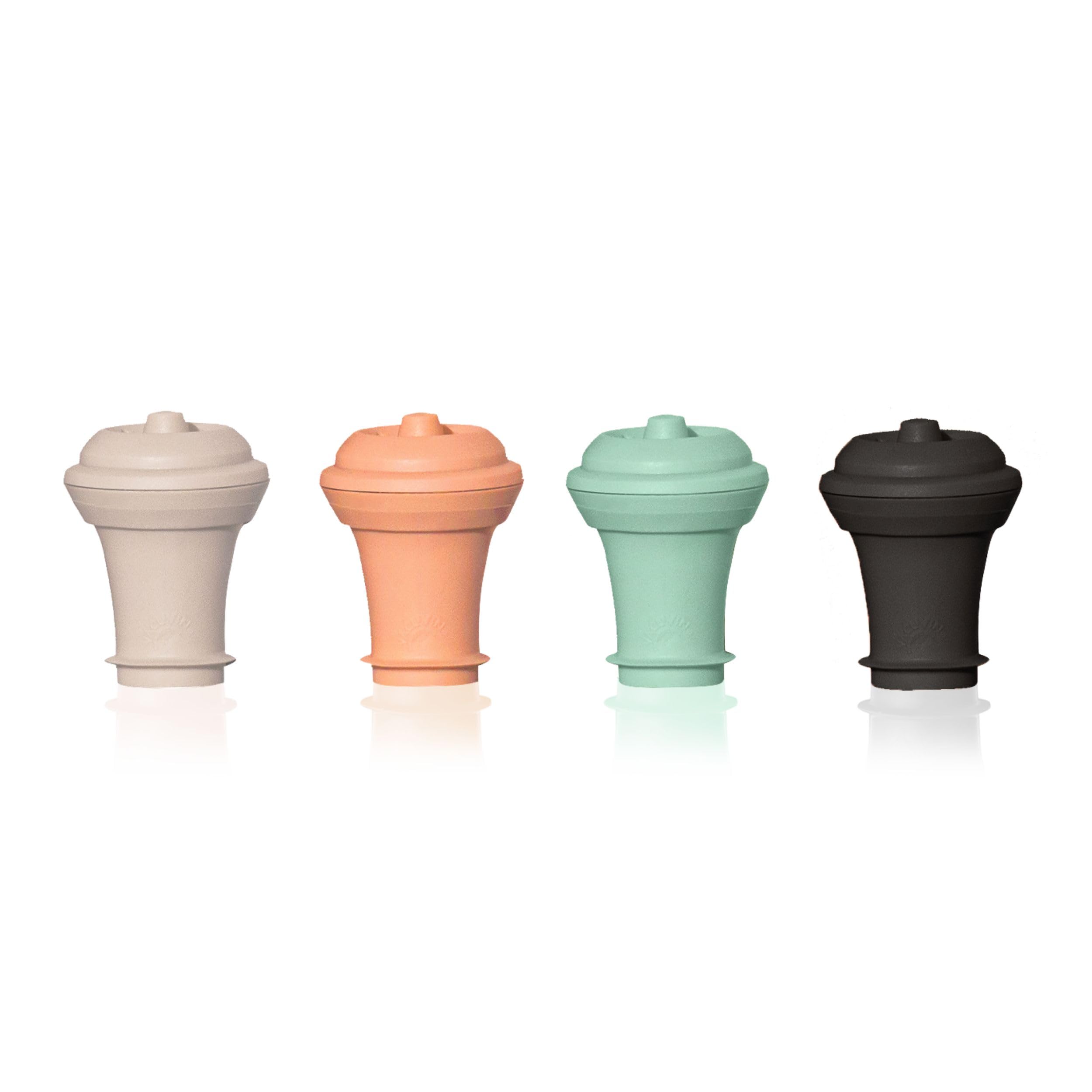 [Genuine Imported Product] Vacu Vin Spare Stopper Loop 4-Color Set (Sand/Terra/Jade/Graphite) | Wine Preservation Device, Oxidation Prevention, Freshn