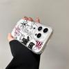 Cool Graffiti Cat Wireless Charging Case for iPhone 17 Air 16 E 15 14 Plus 13 12 Mini 11 Pro Max Transparent Silicone Edge Cover
