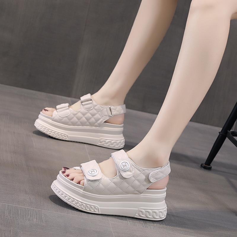 6501 Xiaoxiangfeng Sandals Women's 2025 Summer New Velcro Platform Fashion Sports Casual Beach Shoes 33 Fish Mouth