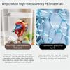 Transparent Betta Fish Tank USB Charging Intelligent Sensing Fish Breeding Tank with Feeding Hole LED Light Figure Display Case