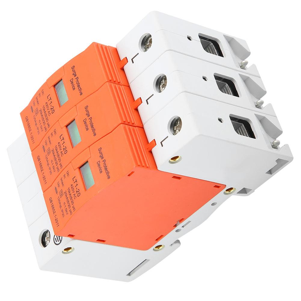 3P 10kA 20kA 420V AC House Surge Protective Low voltage Arrester Device