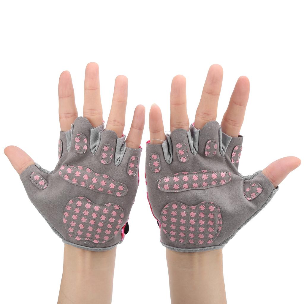 1 Pair Kids Half Finger Cycling Gloves NonSlip Breathable Gloves for Riding Bicycle Sports(XS )