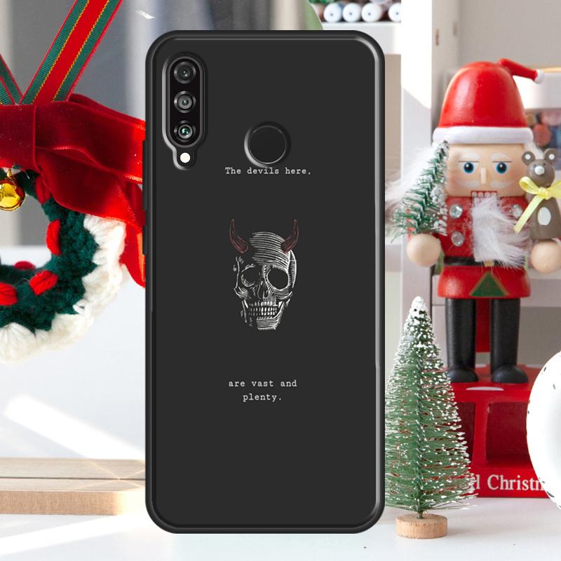 

Black Aesthetics Skull Skeleton For Huawei Nova 12i 11i 8i 12s Y73 Y72 Y61 Y91 Y90 Y70 Y60 9 10 SE P60 Pro P30 P40 Lite Case Huawei P40 Lite 4G