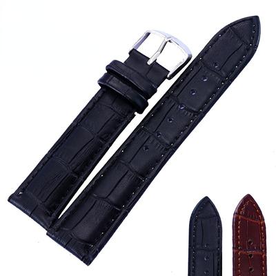 14/16/20/22MM Men Women Brown Black PU Leather Watch Band Strap Watchband Clasp Buckle Waterproof Wristband