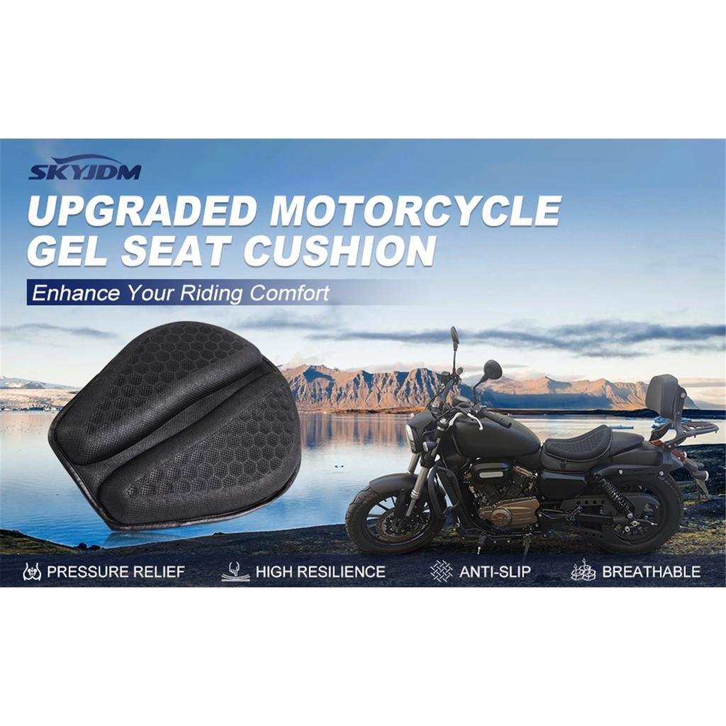 Foldable Motorcycle Gel Seat Cushion 3D Honeycomb Structure Shock Breathable Motorcycle Gel Seat Pad Gel Cushion For Seat