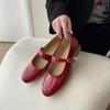 2025 Autumn New Retro Round Head Ballet Shallow Mouth One-word Buckle Flat-soled Leopard Print Single Shoes Women's Mary Jane Shoes