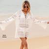 European & American Style Women's Beach Dress - Hollow Out Bell Sleeve Tie-Up Bikini Cover-Up