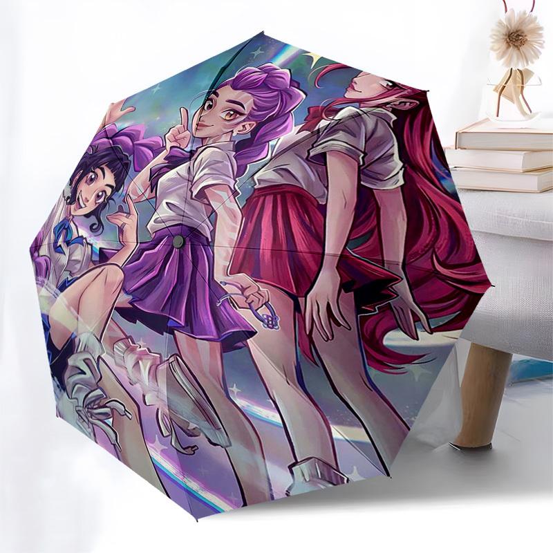 1 Stück Outdoor-Regenschirm mit Anime-Charakteren - Automatisches Öffnen/Schließen, Tragbares 3-fach faltbares Design, 8-Speichen-Eisenrahmen - Perfektes Geschenk für Fans, Reise
