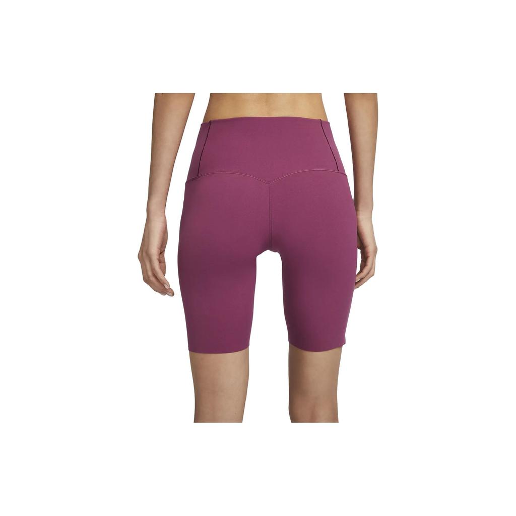 Nike Zenvy Serie Air Colore Solido Stampa Logo Pantaloncini Sportivi Fitness Donna Viola DQ6004-653