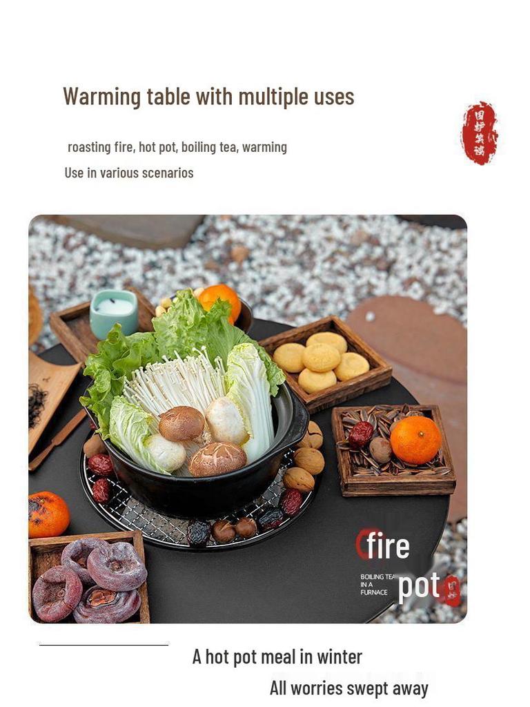 Portable Folding BBQ Grill with Solid Wood Table for Outdoor Picnic and Meat Barbecue