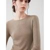 ELLE Women's French Minimalist Round Neck Knit Sweater