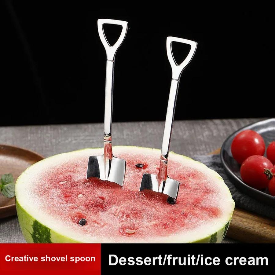 4 pcs Stainless Steel Watermelon Spoon Ladle Scoop Spoon for Home Creative Dessert Eating Watermelon Special Spoon Cute Ladle Soup Spoon