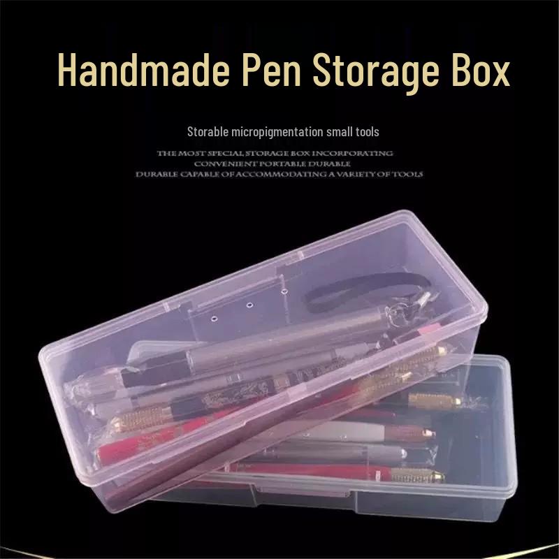 Transparent Storage Box for Permanent Makeup Pen & Eyebrow Tattoo Needle - Manual Eyebrow Shaping Tool Holder White Box белый